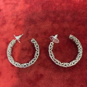 Kendra Scott Silver Filigree Hoop Earrings